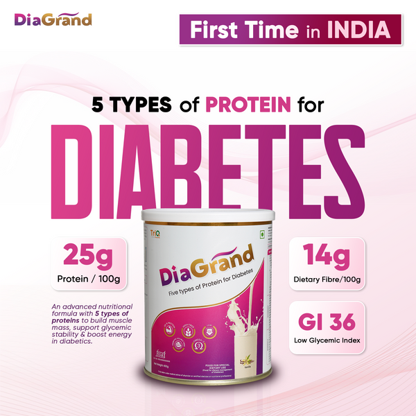 DiaGrand Low-GI Protein for Diabetes Nutrition | 5 Protein Sources | TriQ